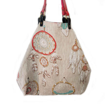 Cargar imagen en el visor de la galería, bolso de tela y cuero artesanal Bruna y Olvido